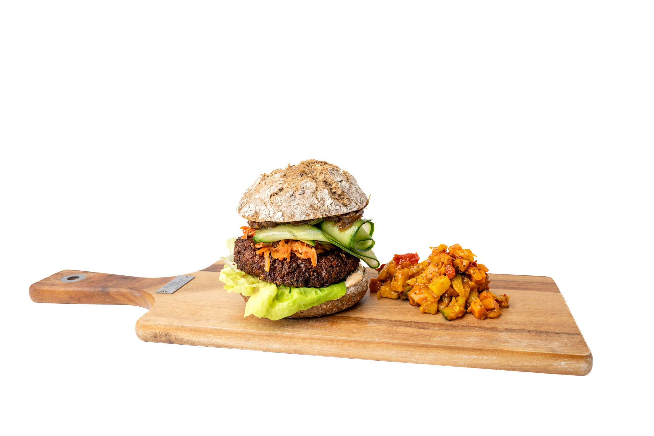 Kimchi burger met aardappelsalade