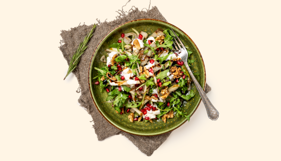 Geroosterde aard(se)peer salade